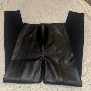 Loft pants, leather front, nylon material back